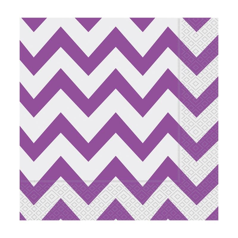 Lila Zigzag Kağıt Peçete 33x33 cm 20'li