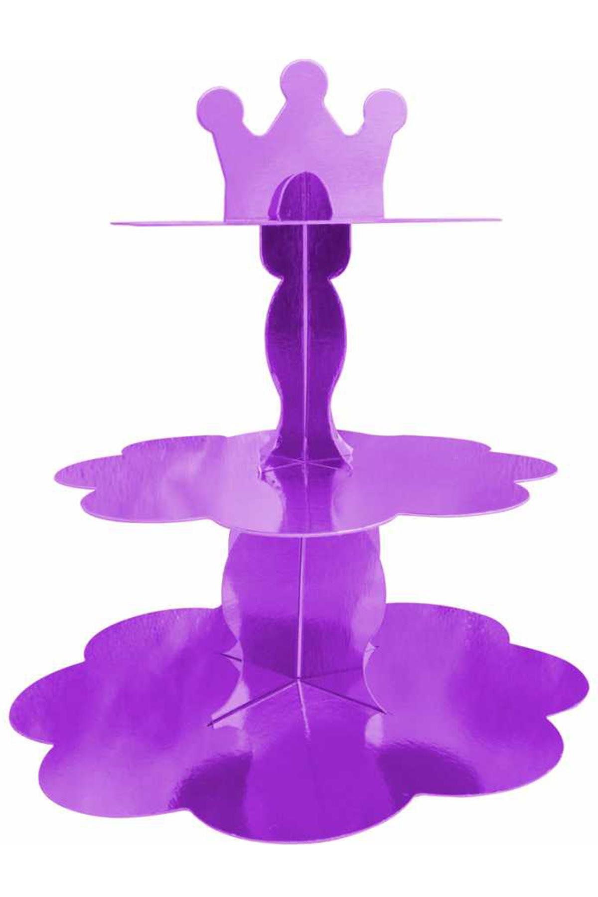 Metalik Mor Cupcake Standı