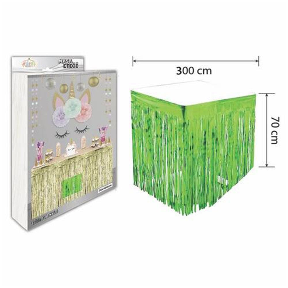 Metalize Masa Kenarı Eteği Yeşil 70x300 cm