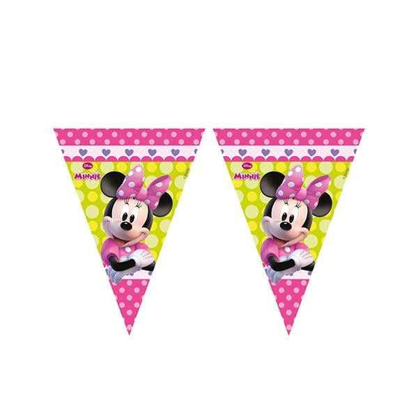 Minnie Pembe Fiyonklu Lisanslı Üçgen Bayrak Afiş