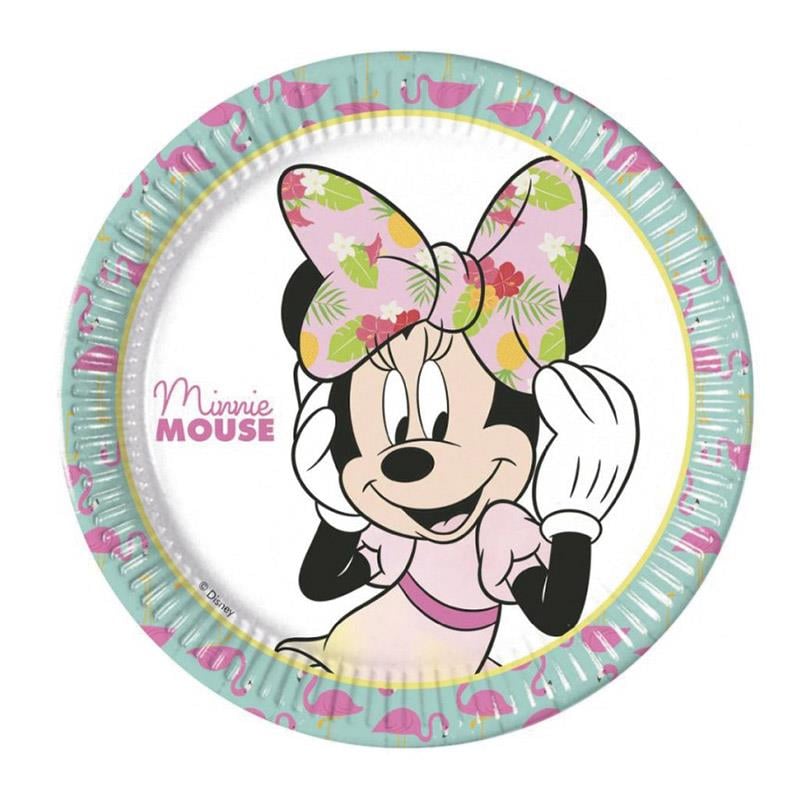 Minnie Tropical Karton Tabak 23 cm 8'li