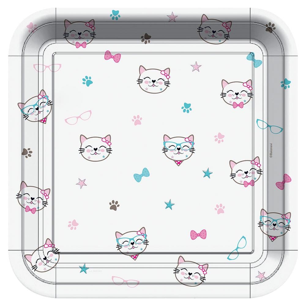 Miss Cat Kare Karton Tabak 18 cm 8'li