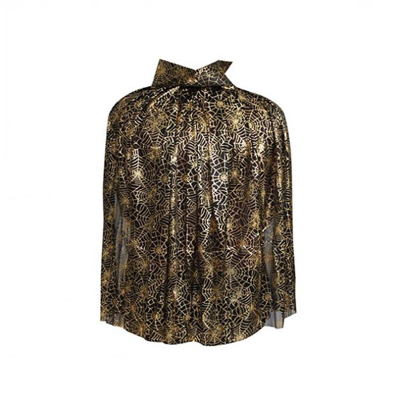 Örümcek Ağı Desenli Çocuk Pelerin Altın 75 cm