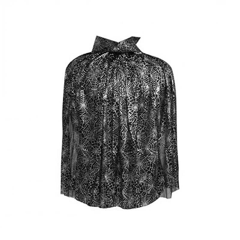 Örümcek Ağı Desenli Çocuk Pelerin Gümüş 75 cm