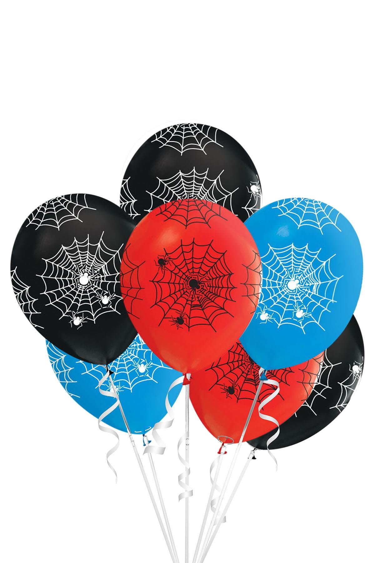 Örümcek Baskılı Lateks Balon 10'lu