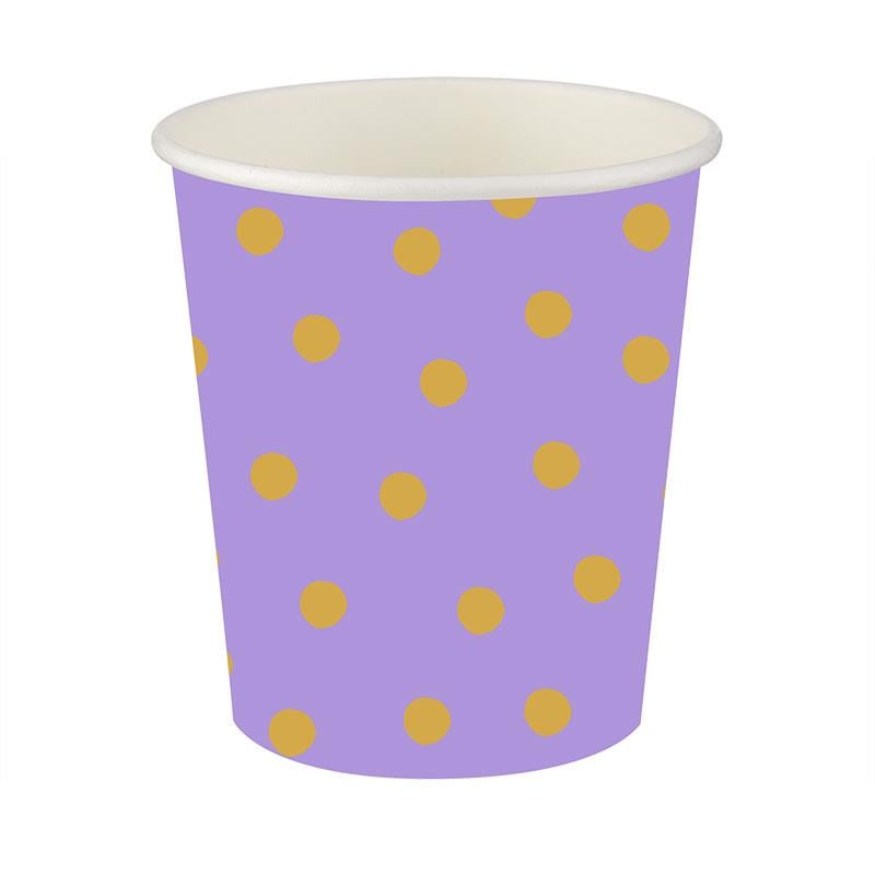 Pastel Düşler Lila Karton Bardak 8'li