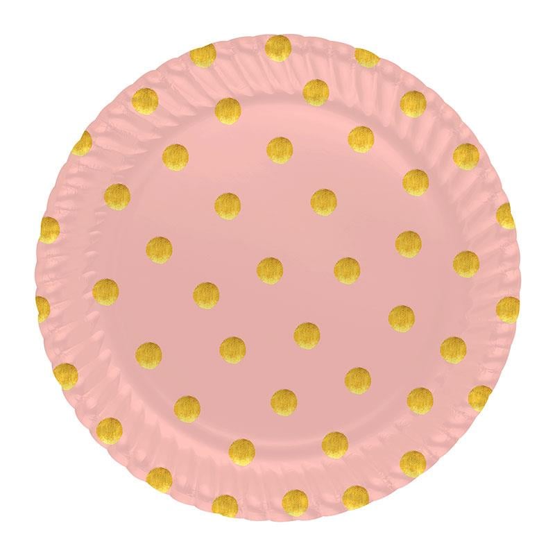 Pastel Düşler Somon Karton Tabak 23 cm 8'li