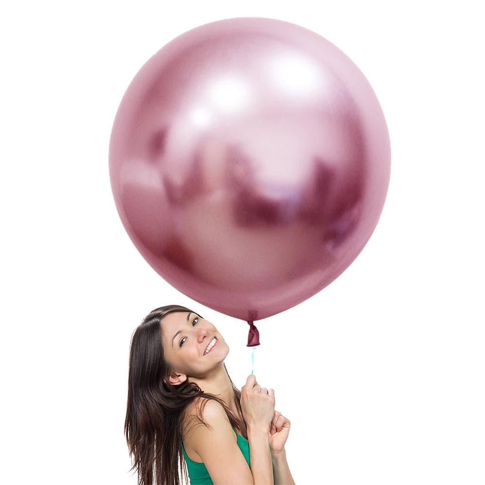Pembe Jumbo Krom Lateks  Balon 60 cm