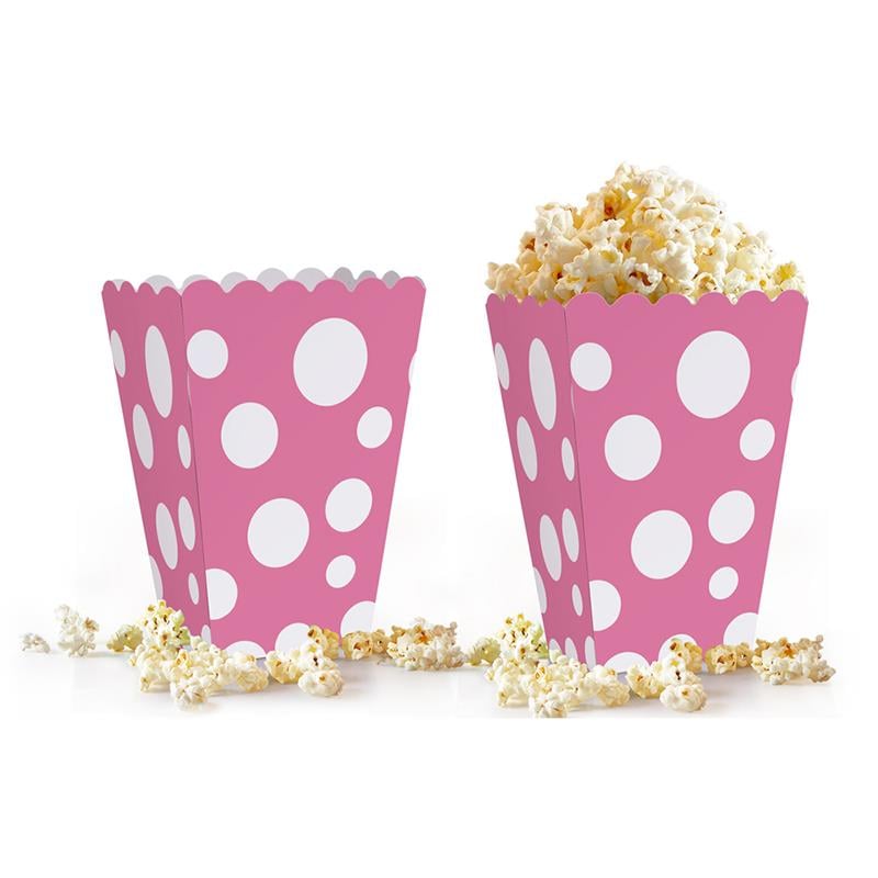 Pembe Karışık Puantiyeli Mısır Kutusu 10'lu