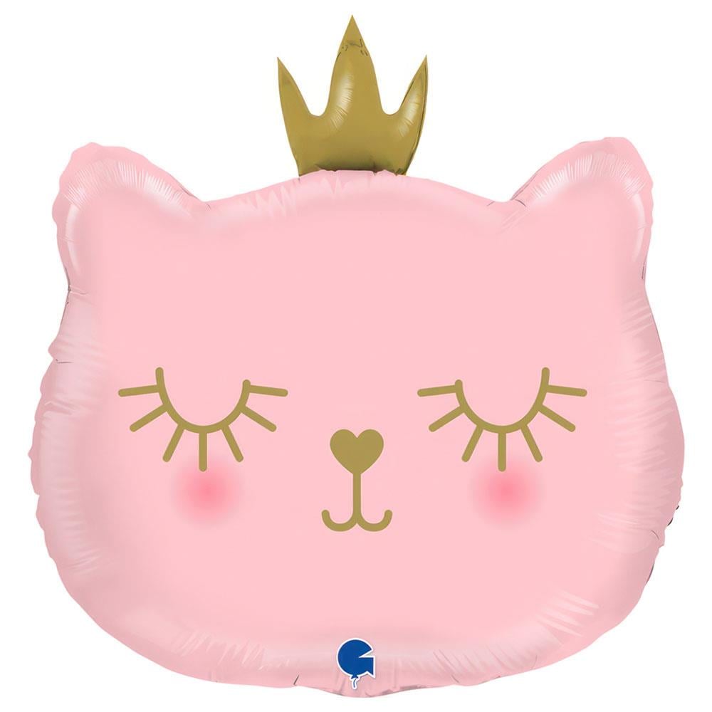 Pembe Kedi Folyo Balon 75 cm