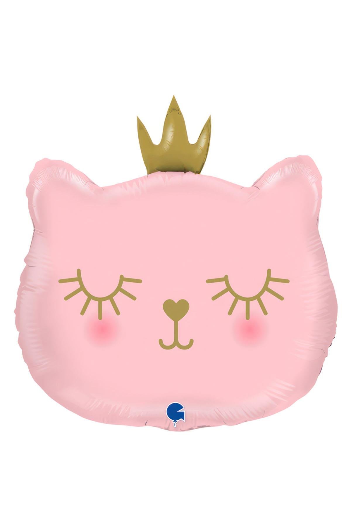 Pembe Kedi Folyo Balon 75 cm