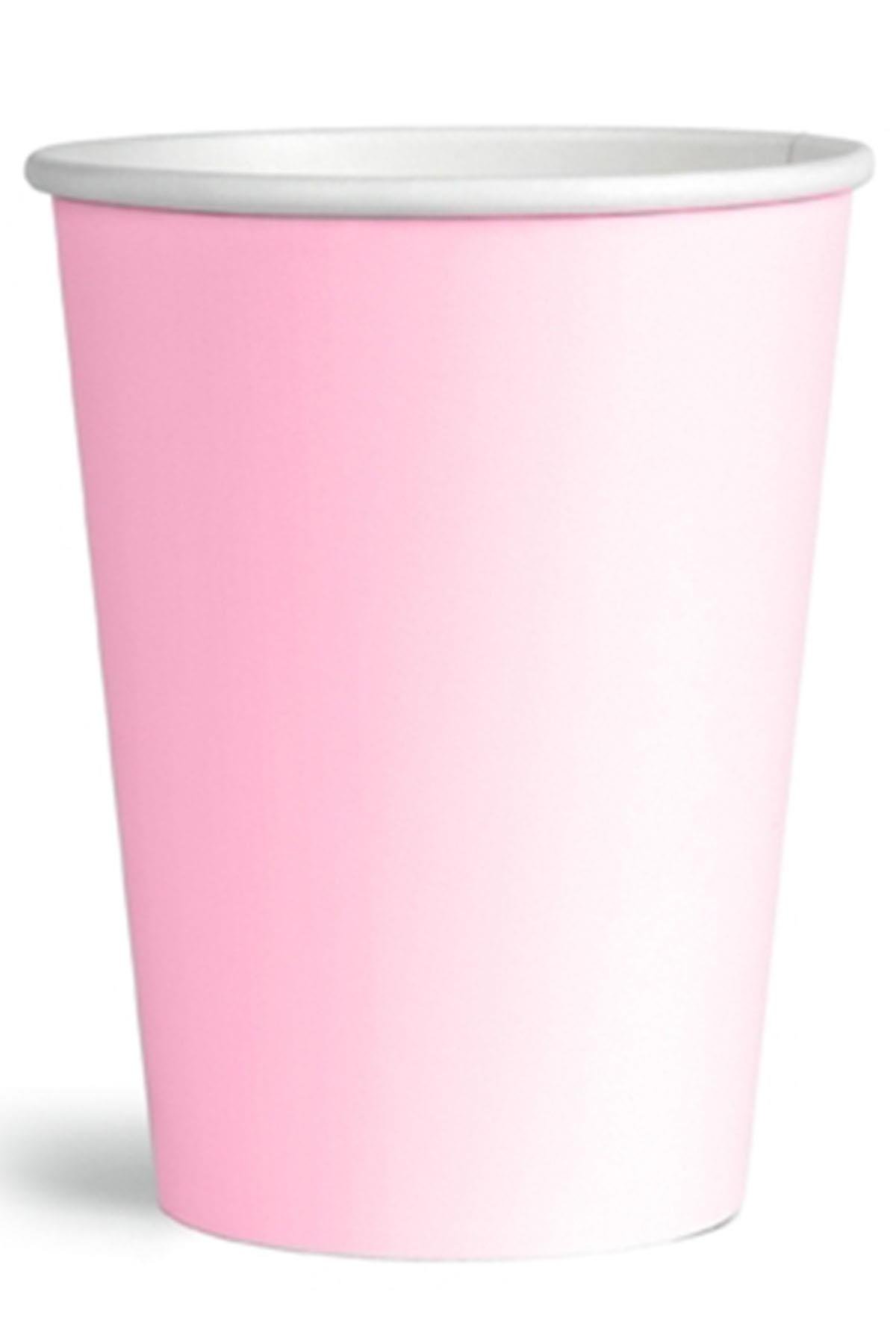 Pembe Makaron Karton Bardak 8'li