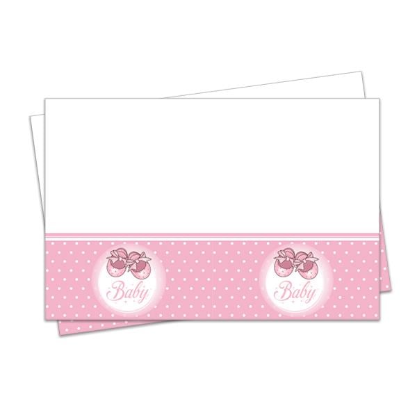 Pembe Patikler Plastik Masa Örtüsü 120x180 cm