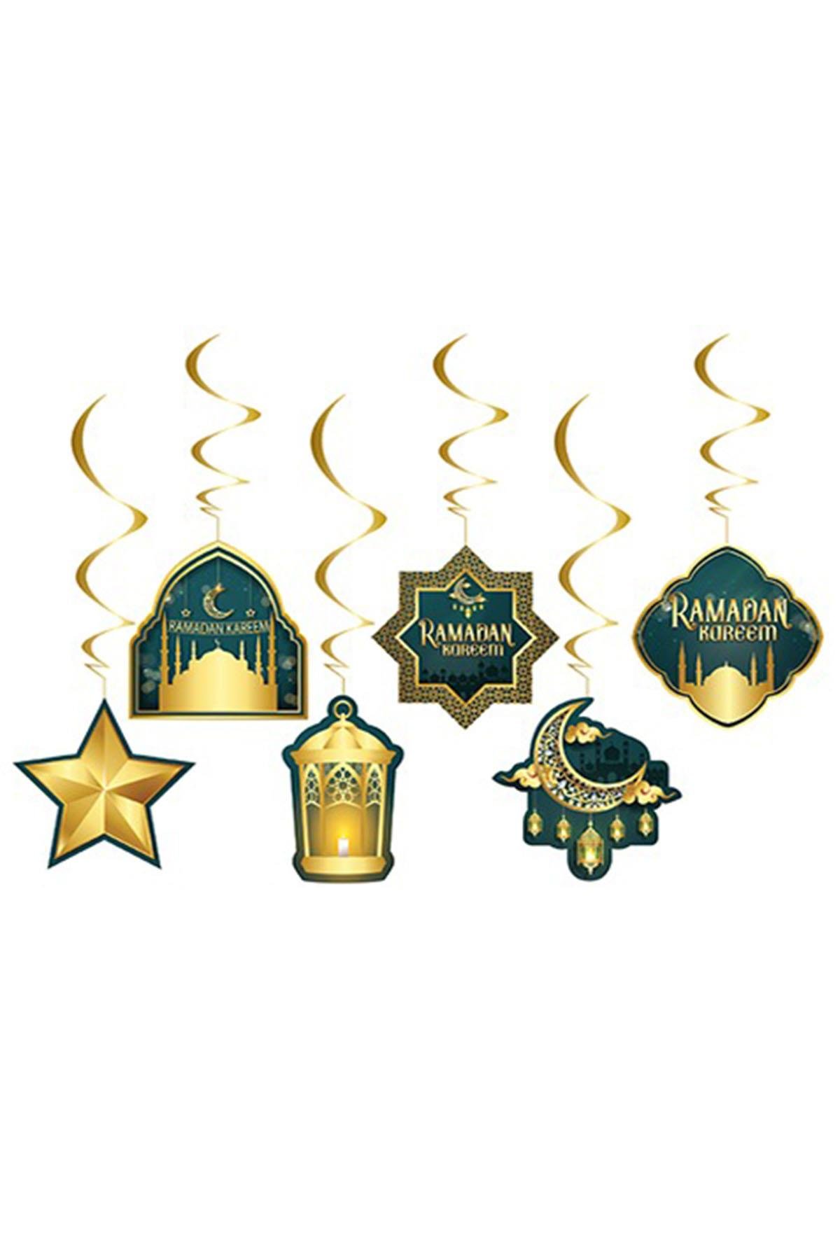 Ramadan Kareem Temalı Sarkıt Tavan Süs 6'lı