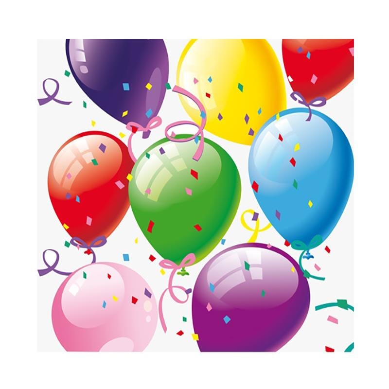 Rengarenk Balonlu Kağıt Peçete 33x33 cm 20'li