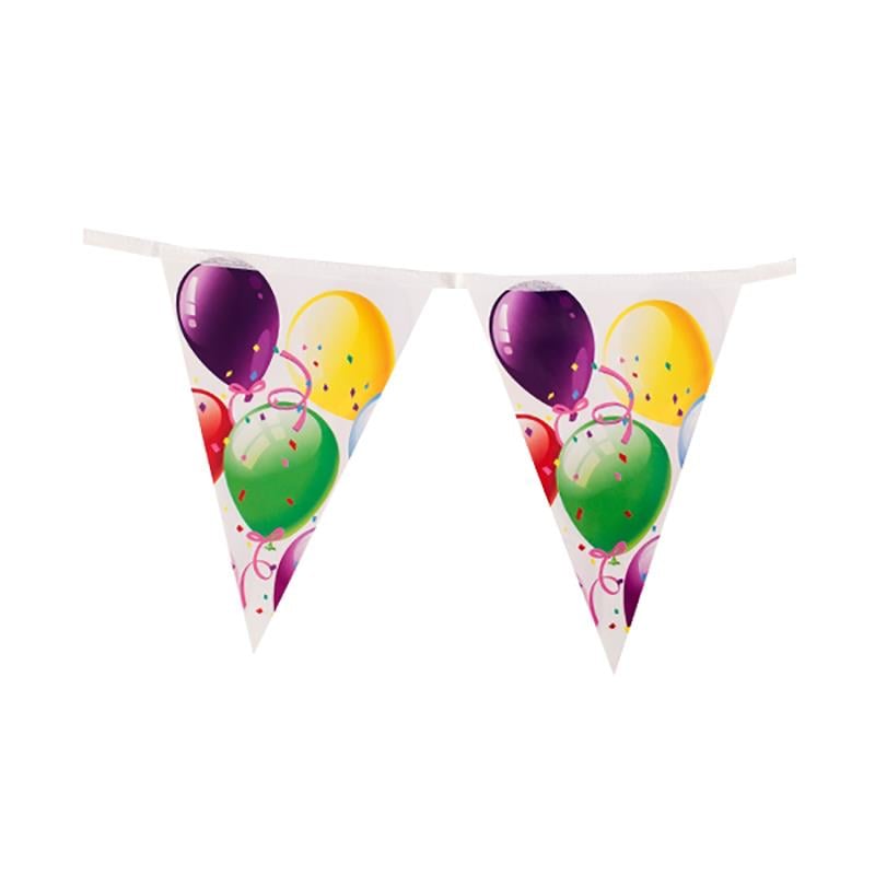 Rengarenk Balonlu Üçgen Bayrak Afiş