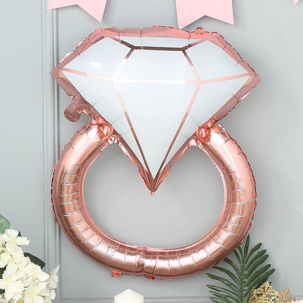 Rose Gold Tektaş Yüzük Folyo Balon 80 cm