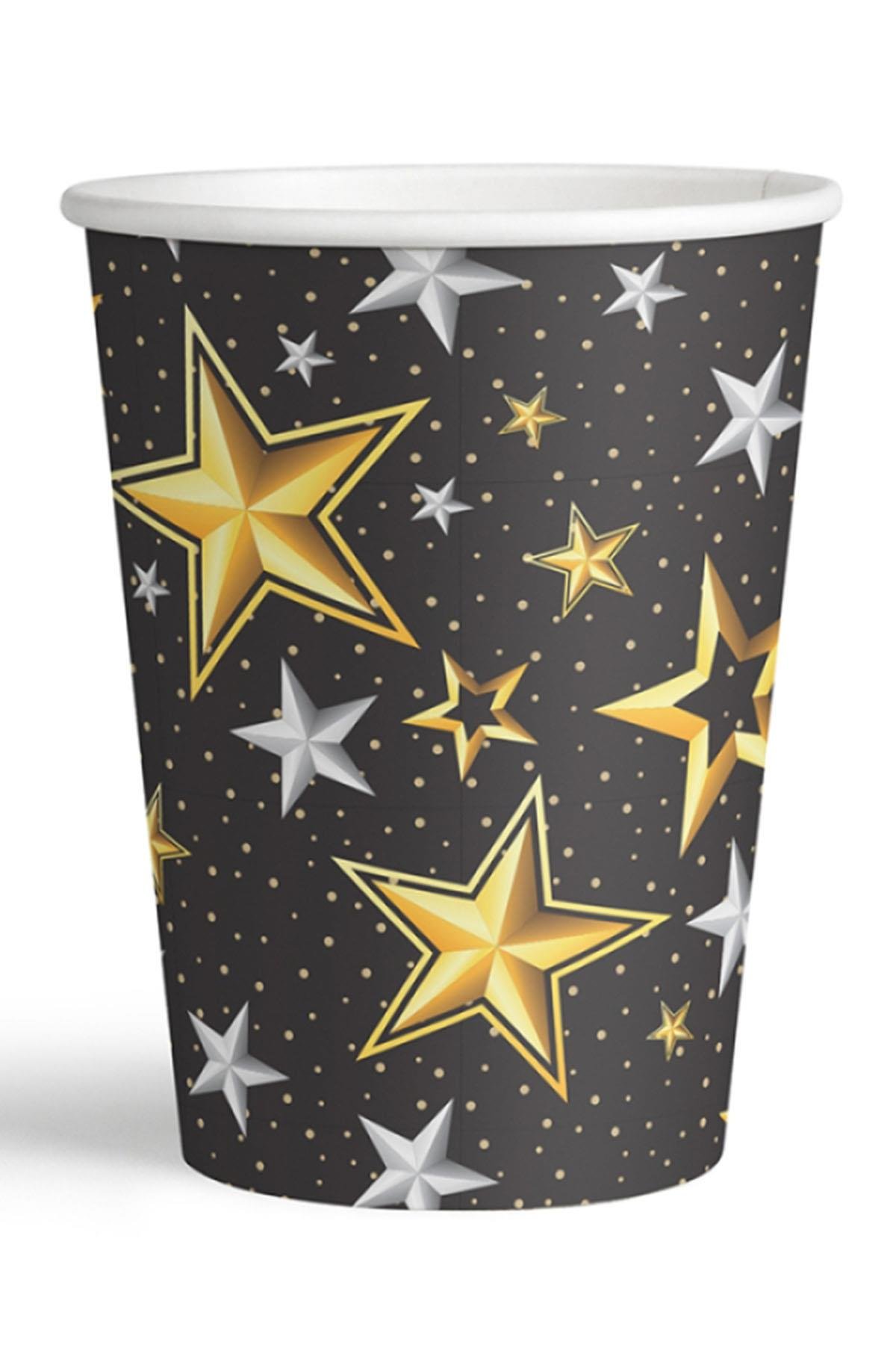 Samanyolu Siyah Karton Bardak 8'li