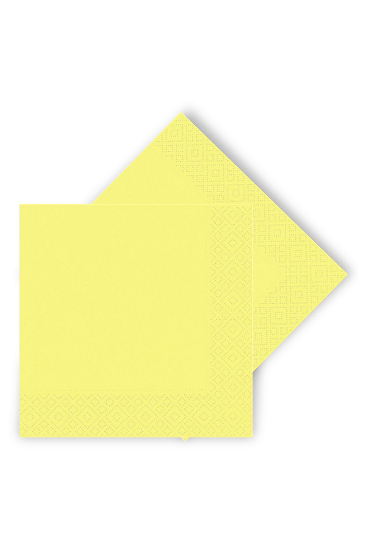 Sarı Makaron Kağıt Peçete 33x33 cm 16'lı