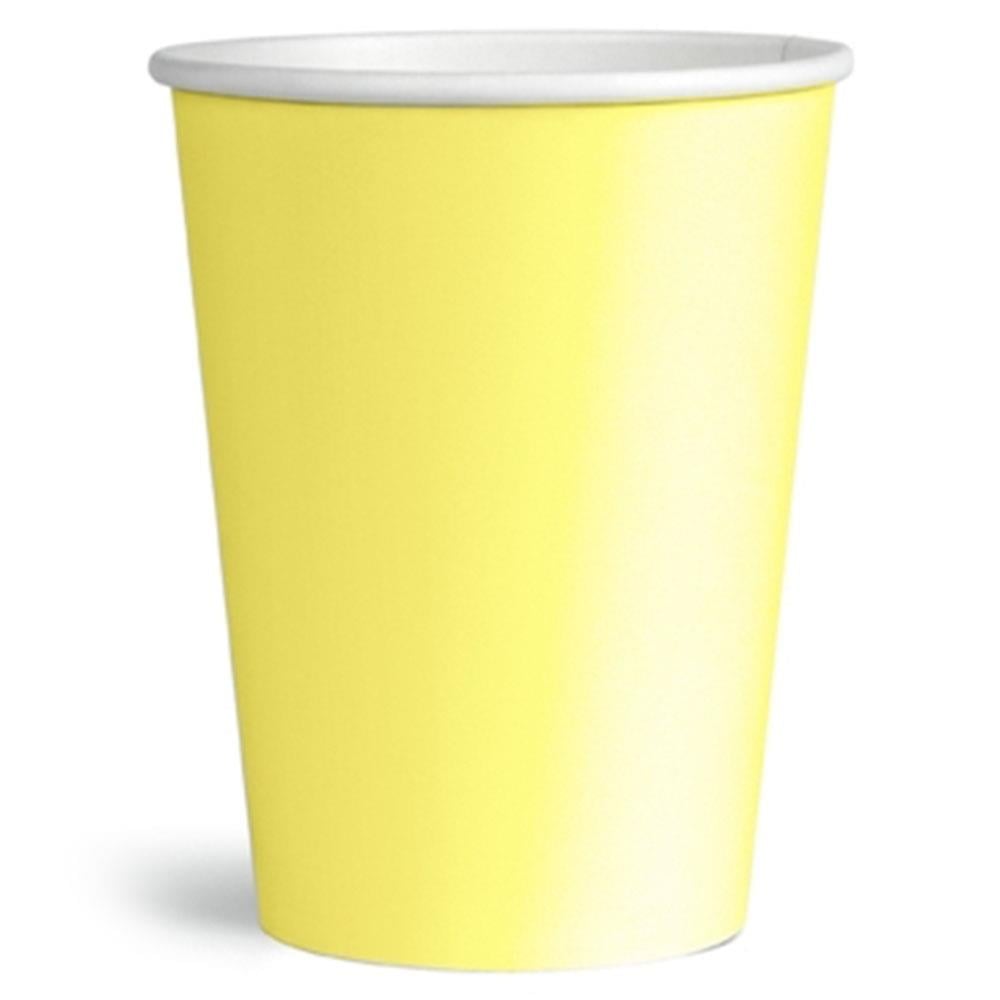 Sarı Makaron Karton Bardak 8'li