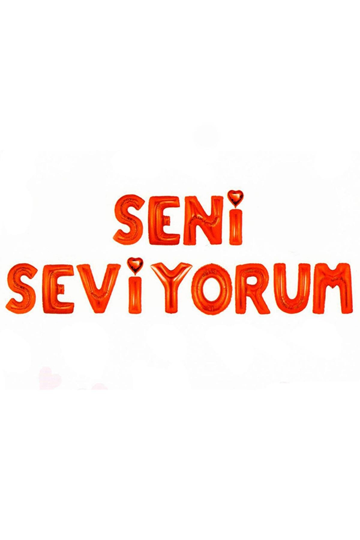 Seni Seviyorum Folyo Balon Set Kırmızı