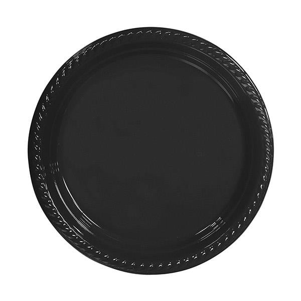 Siyah Plastik Tabak 22 cm 24'lü