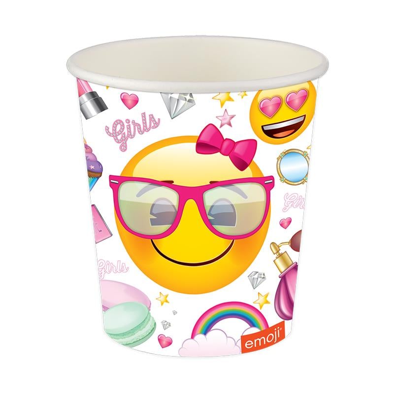Süslü Emoji Karton Bardak 8'li