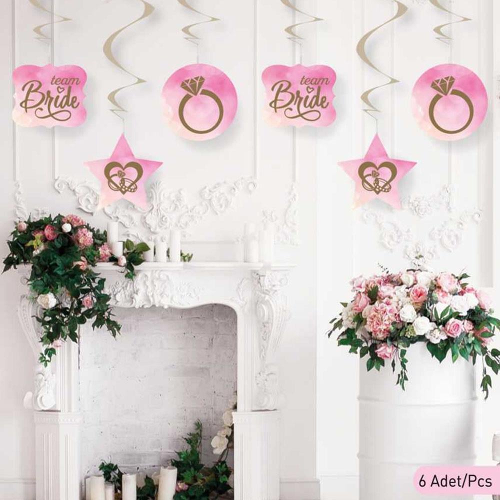 Team Bride Temalı Sarkıt Süs 6'lı