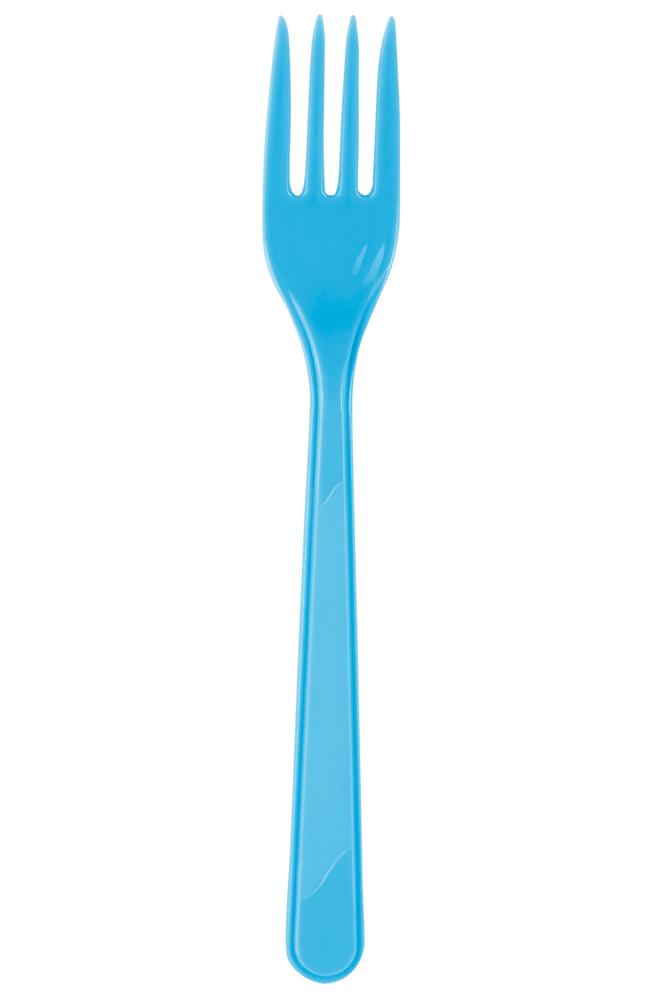 Turkuaz Plastik Çatal 24'lü