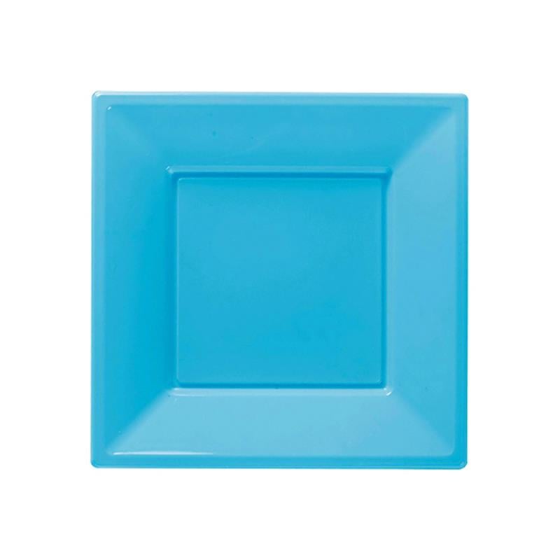 Turkuaz Plastik Kare Tabak 17 cm 8'li