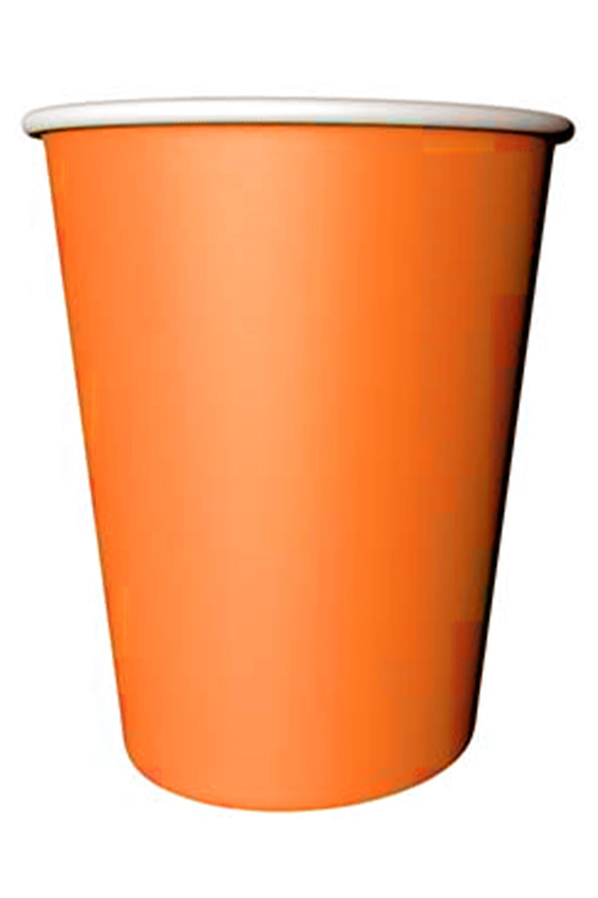 Turuncu Karton Bardak 8'li