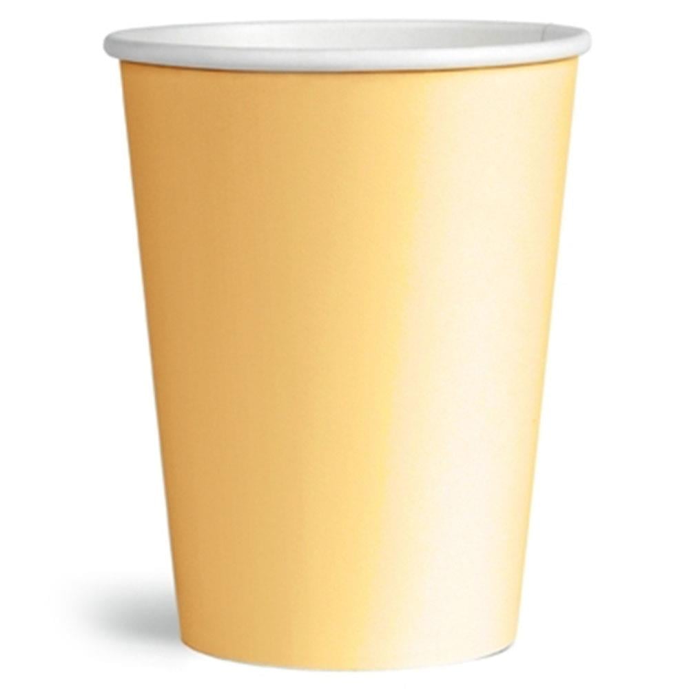 Turuncu Makaron Karton Bardak 8'li