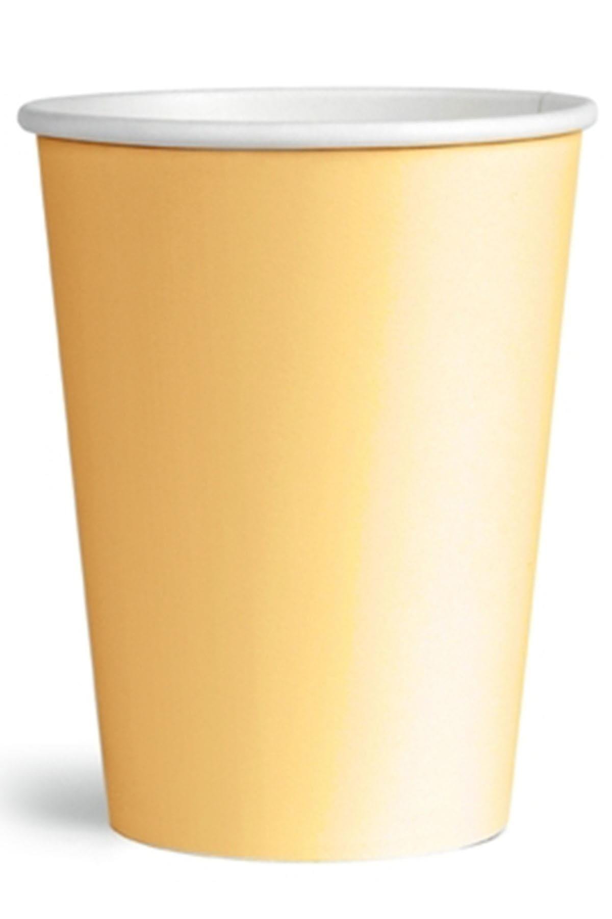 Turuncu Makaron Karton Bardak 8'li