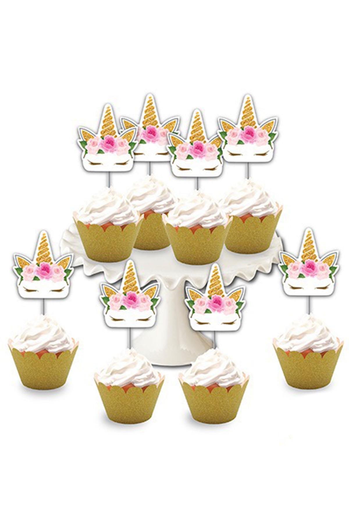 Unicorn Çiçek Simli Eva Delux Kürdan 8'li