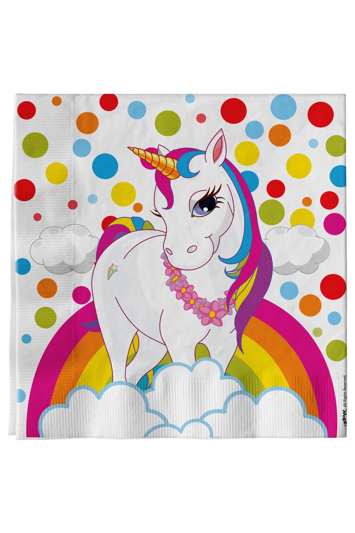 Unicorn Rainbow Kağıt Peçete 33x33 cm 16'lı
