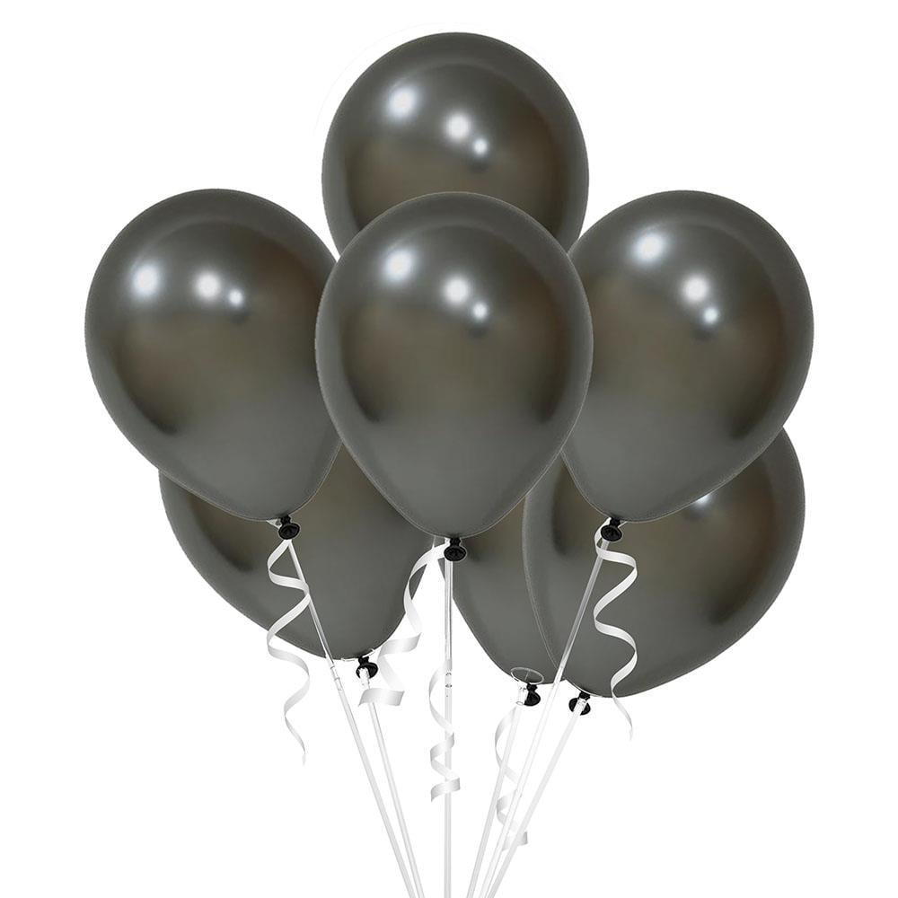 Uzay Gri Metalik Krom Lateks Balon 10'lu