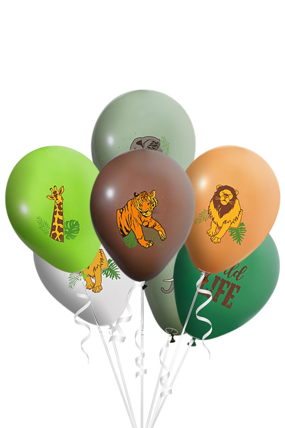 Wild Life Baskılı Lateks Balon 10'lu