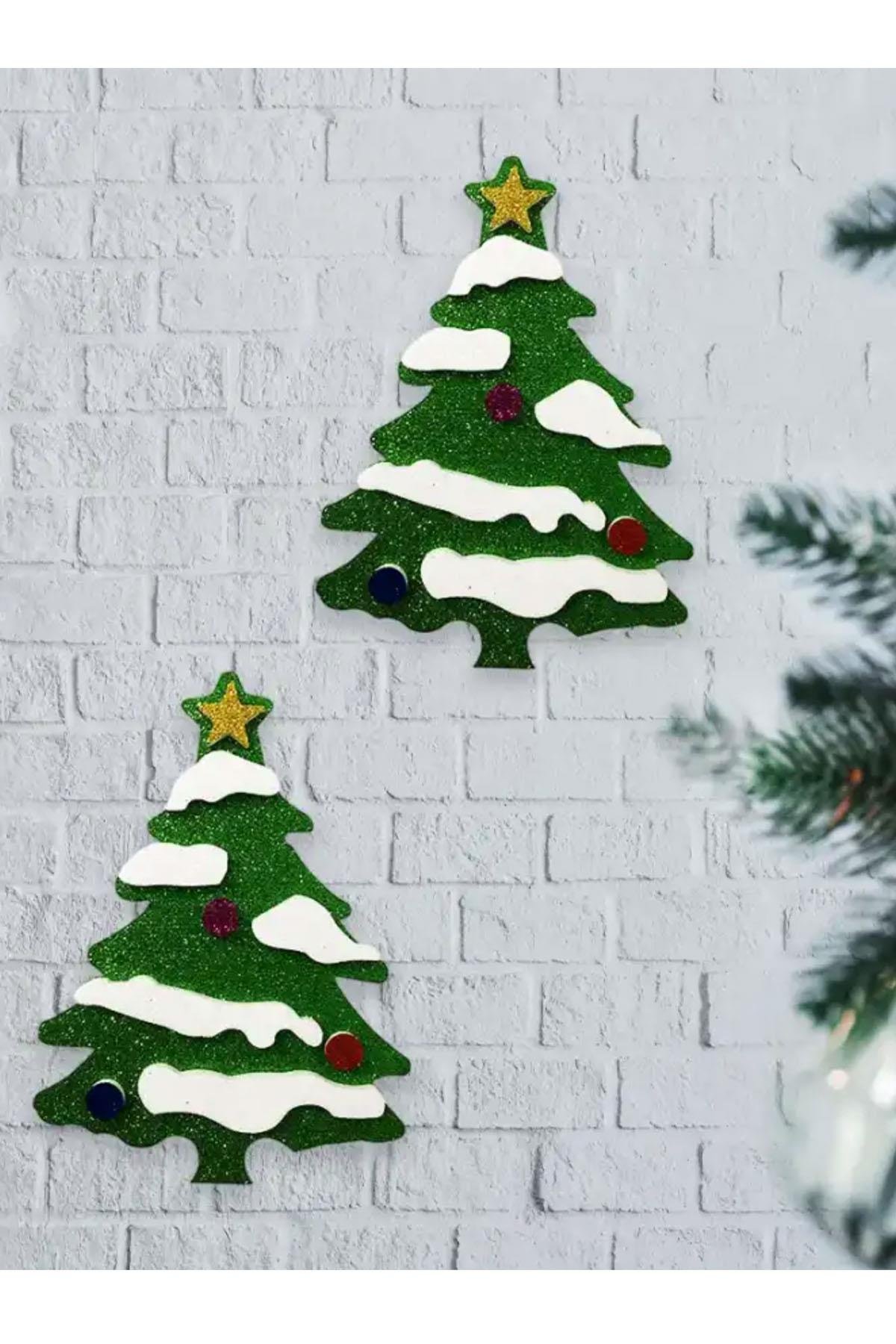 Yılbaşı Çam Ağacı Strafor Dekor Süs 2'li