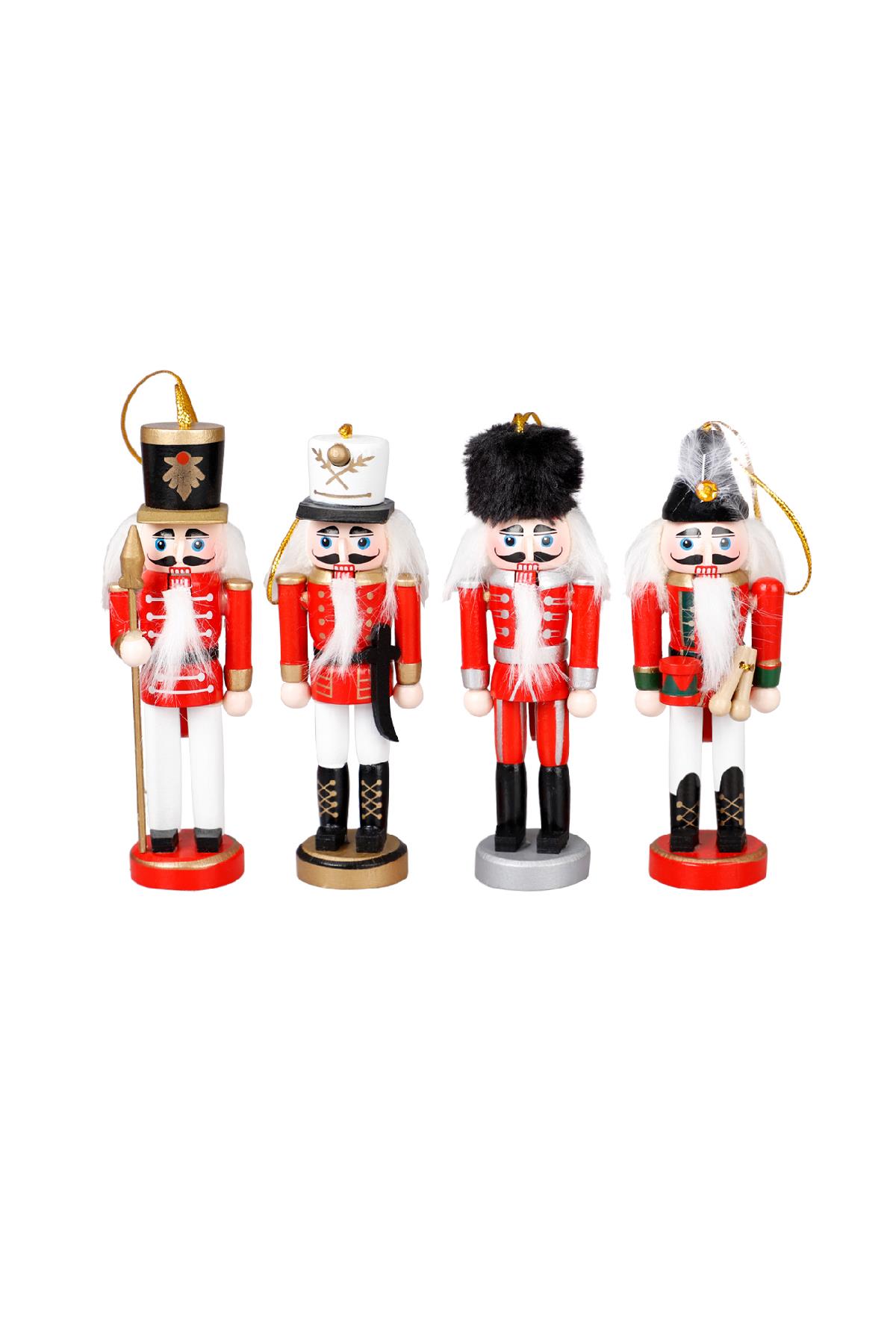 Yılbaşı Çam Ağacı Süsü Fındıkkıran Asker 13 cm 4'lü