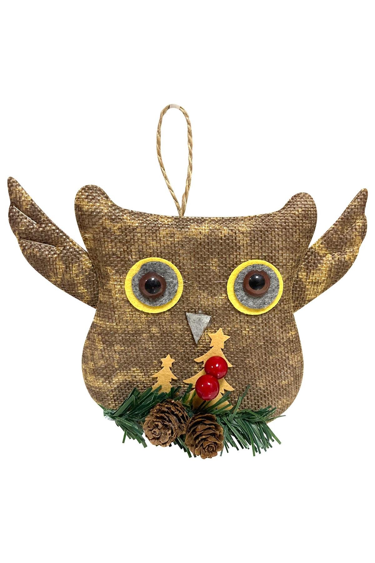 Yılbaşı Çam Ağacı Süsü Kahverengi Baykuş 15 cm