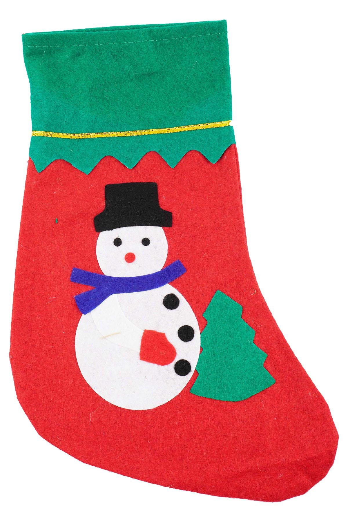 Yılbaşı Kardan Adam Dekor Çorap