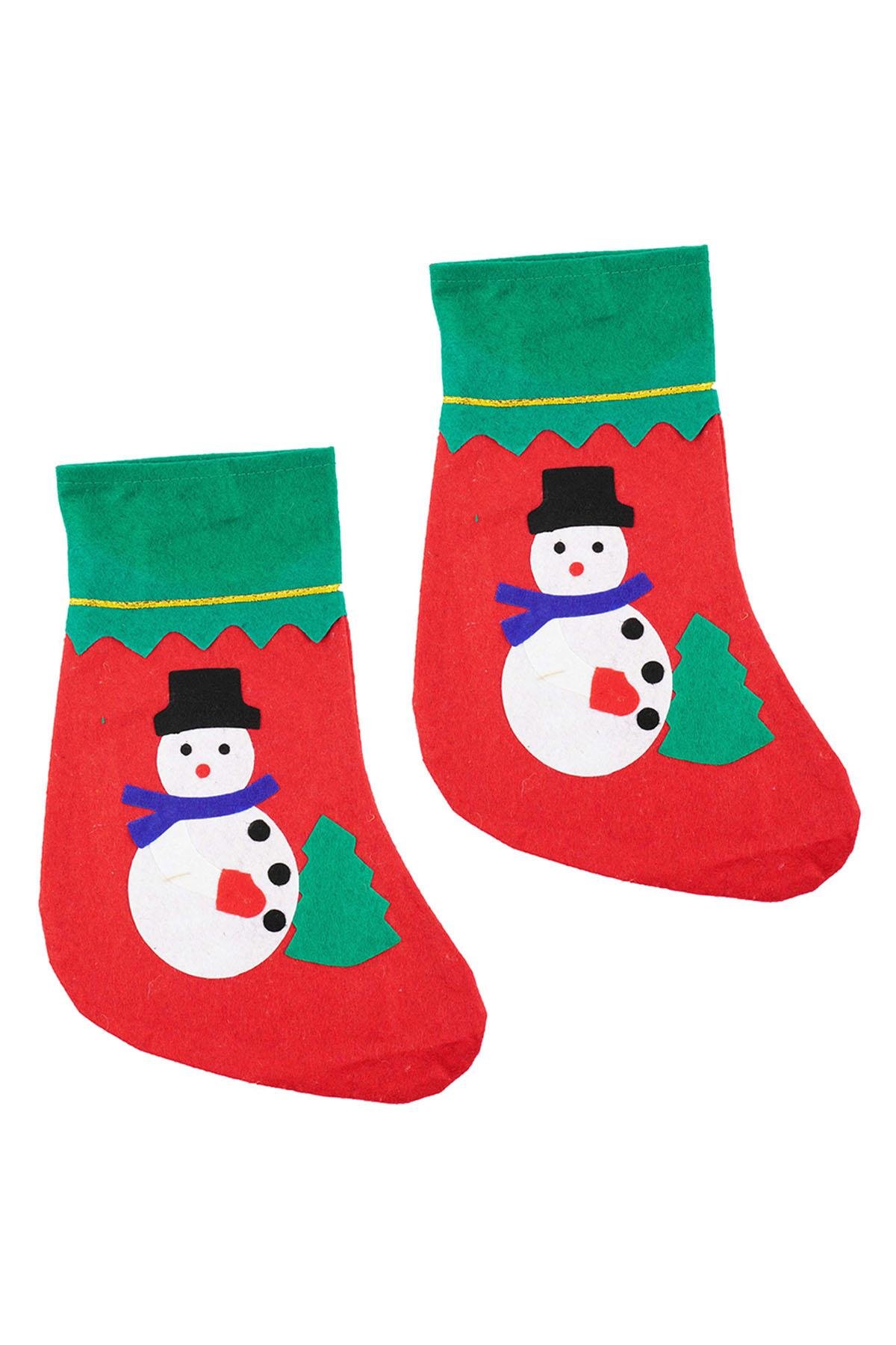 Yılbaşı Kardan Adam Dekor Çorap