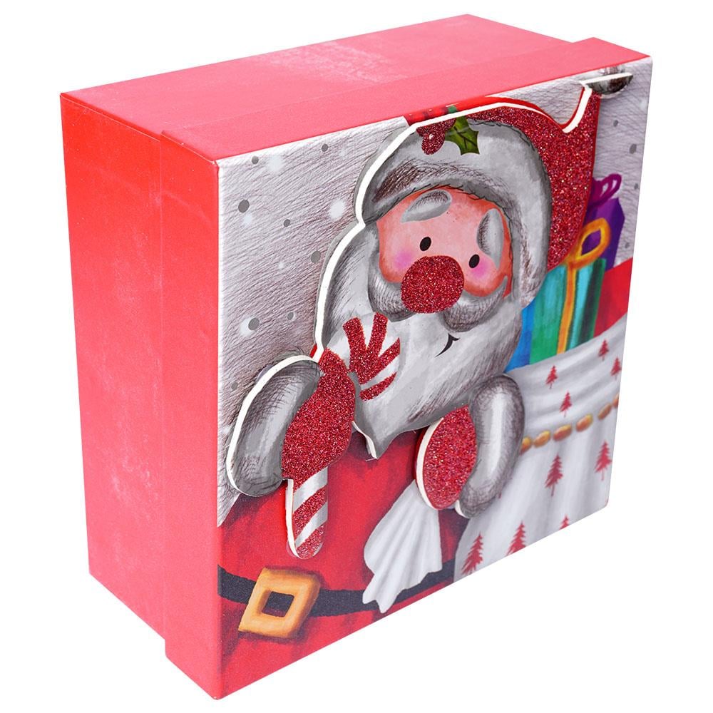 Yılbaşı Noel Baba Motifli Hediye Kutusu 17x8 cm