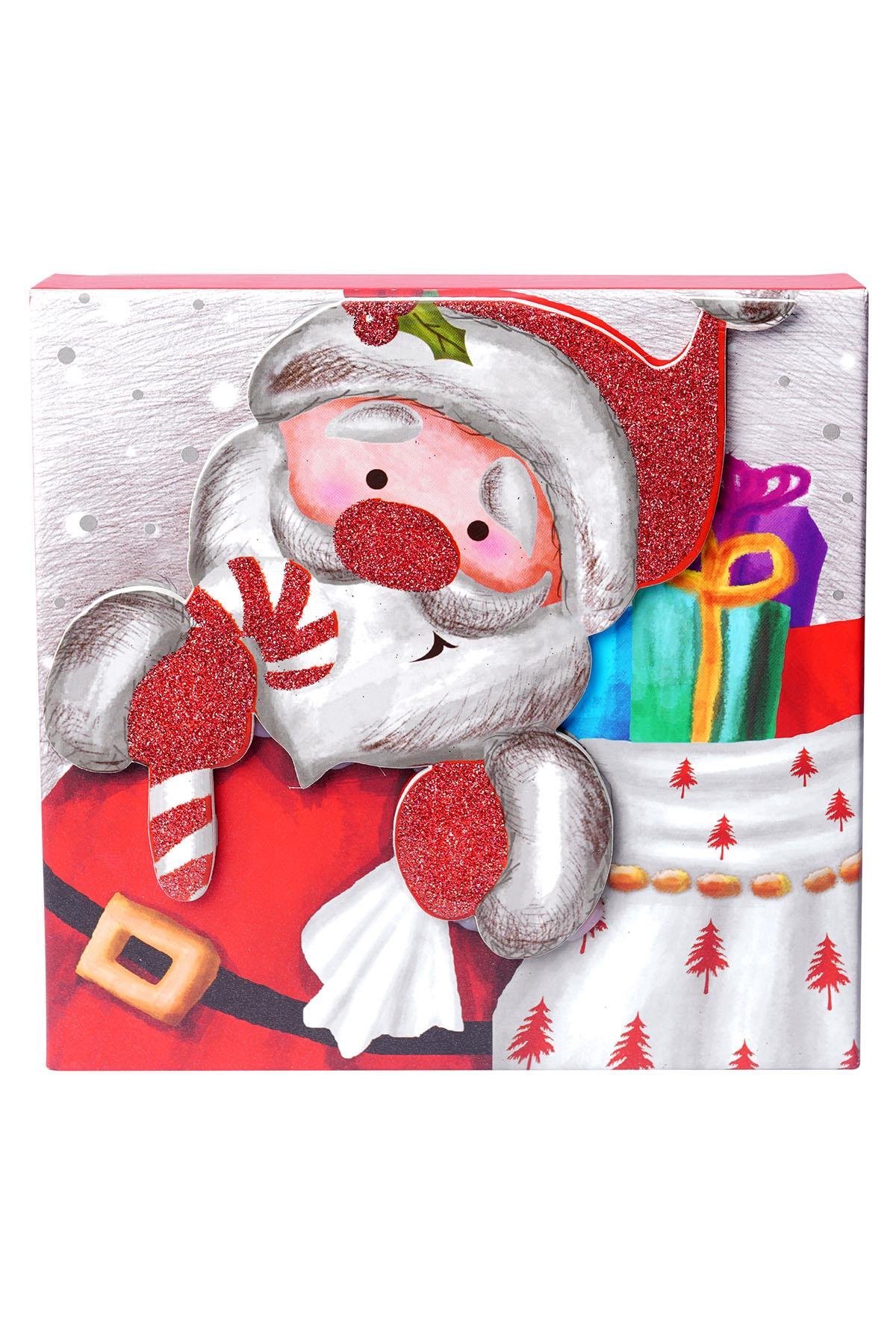 Yılbaşı Noel Baba Motifli Hediye Kutusu 19x9 cm