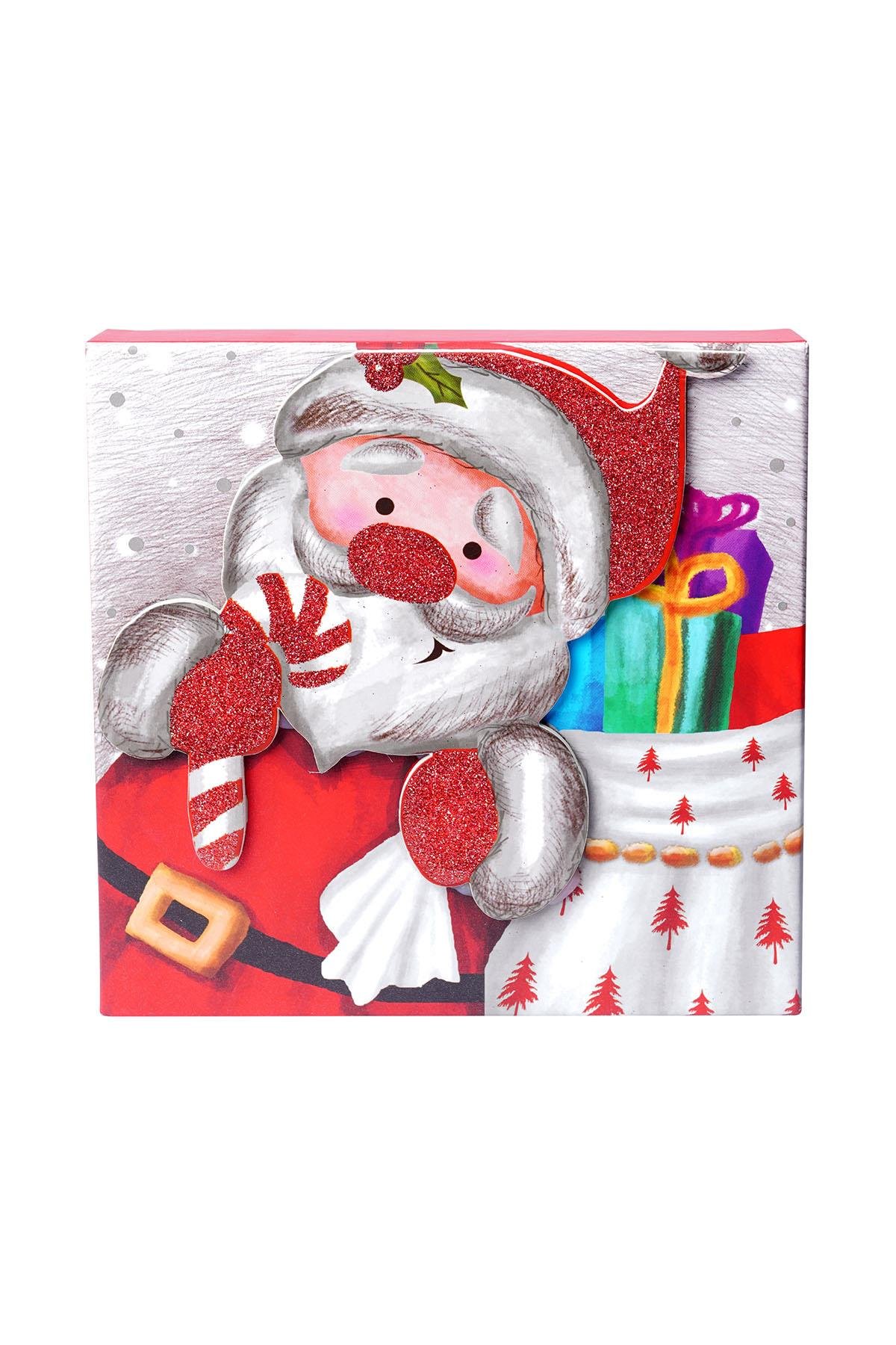 Yılbaşı Noel Baba Motifli Hediye Kutusu 17x8 cm