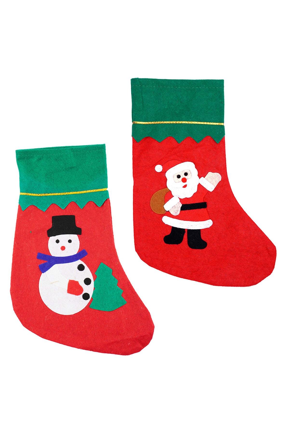 Yılbaşı  Noel Baba ve Kardan Adam Dekor Çorap