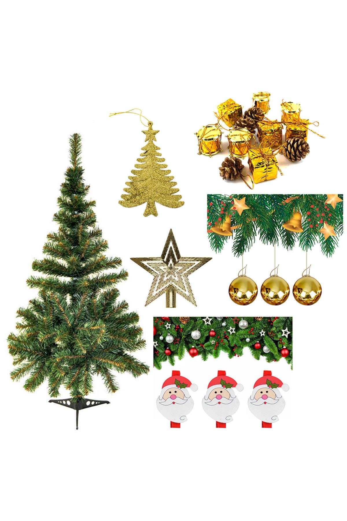 Yılbaşı Yeşil Çam Ağacı 120 cm Set-2
