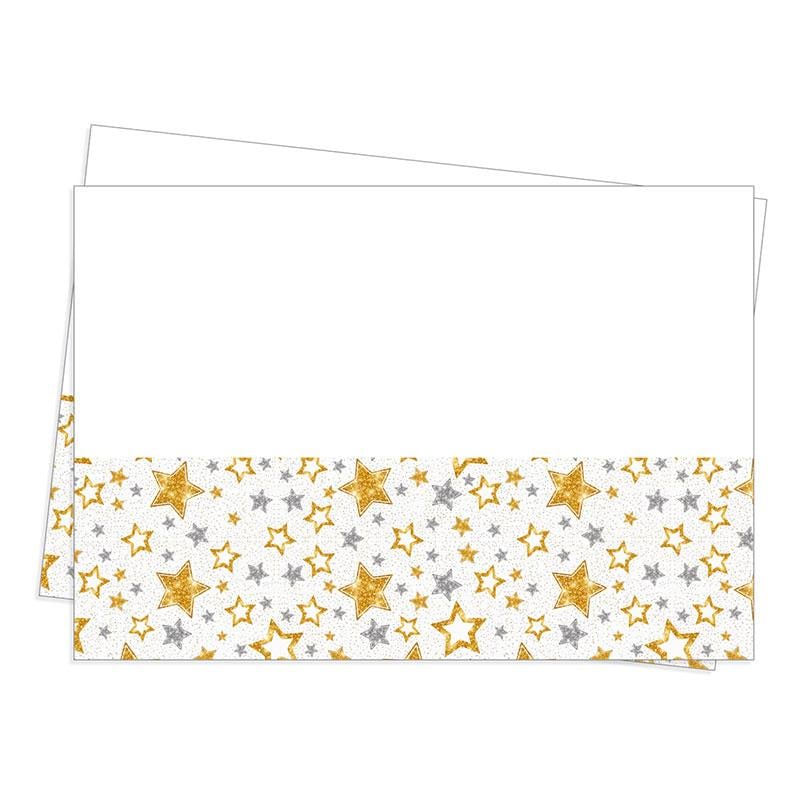 Yıldızlar Beyaz Plastik Masa Örtüsü 120x180 cm