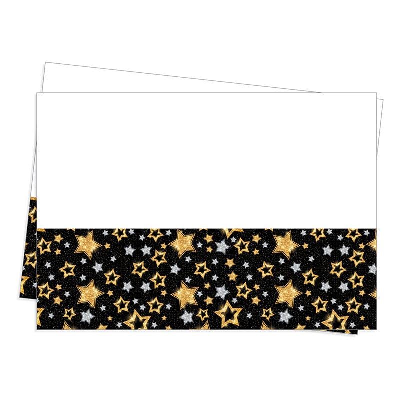 Yıldızlar Siyah Plastik Masa Örtüsü 120x180 cm