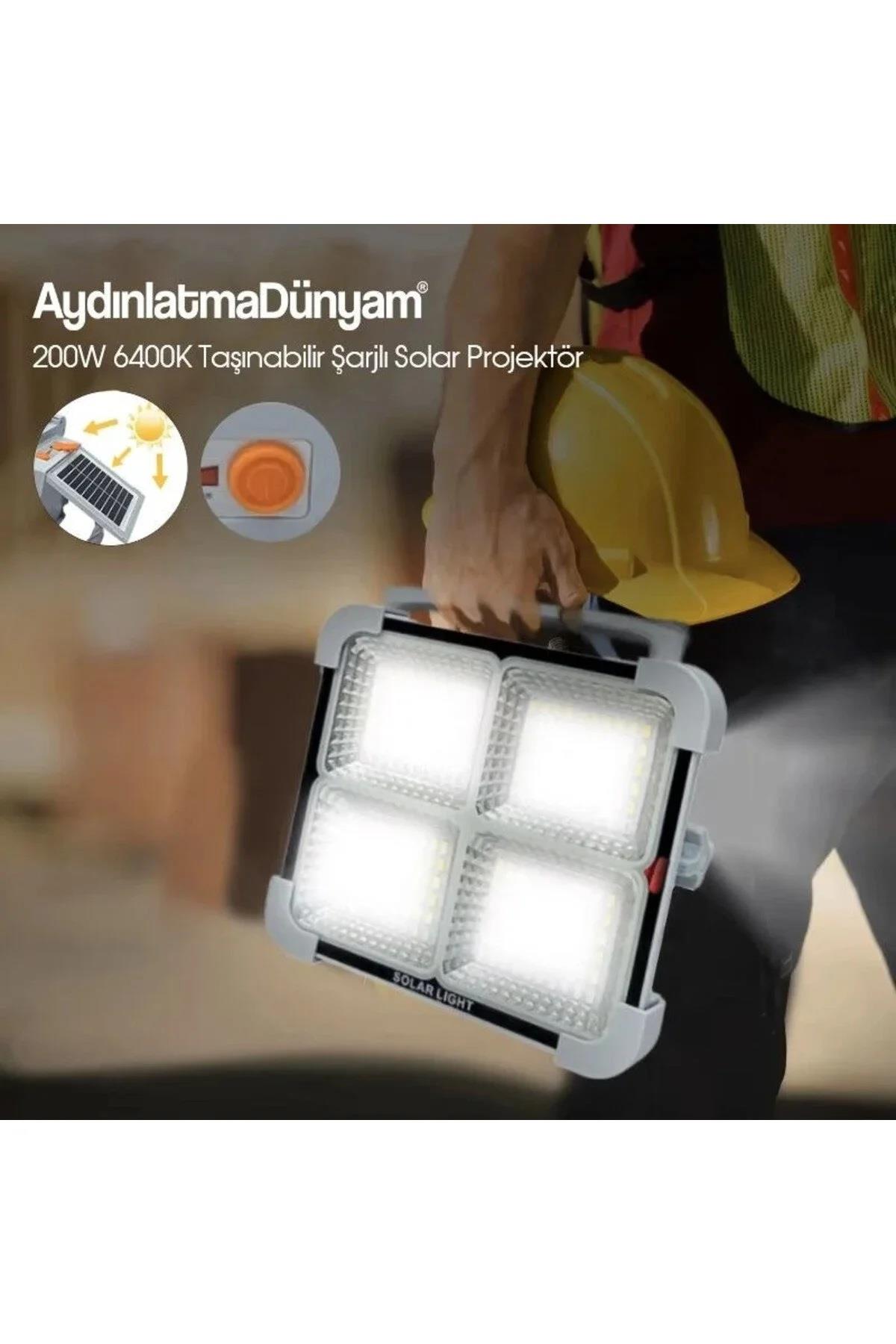 Cata Portatif Solar Projektör 200w Ct-4698